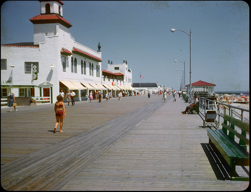 Vintage photograph of the early New Jersey boardwalk